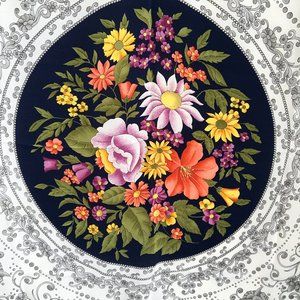 Vintage Christian Dior Floral Silk Scarf W/hand-rolled Hem